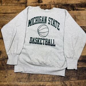Champion Michigan State Basketball Sweatshirt Reverse Weave XL‎